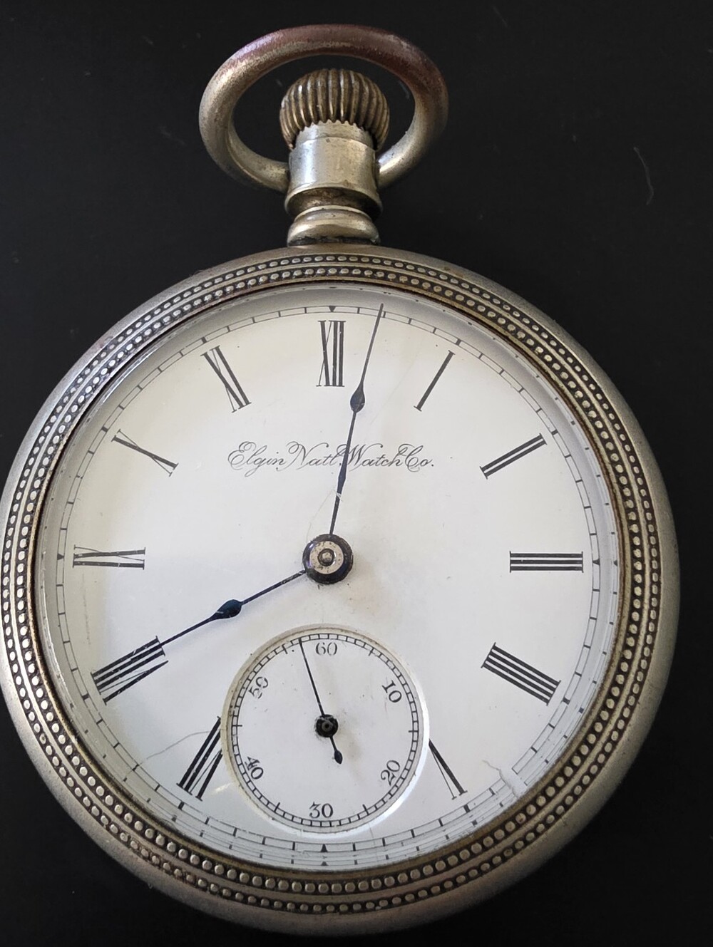 Antique 1890 Elgin 18s 7J Dueber Silverine Pocket Watch For Parts Repair